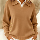 Vynette | V Neck Jumper with Collar