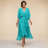HELEN | ELEGANT V-NECK MIDI DRESS