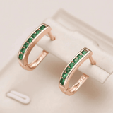 Chic Green Crystal Drop Earrings