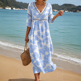 Delicate Blue Floral Beach Dress