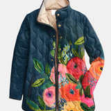 Amaya | Vintage Floral Print Quilted Jacket