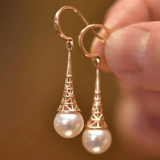 Classic Gold Pearl Vintage Earrings