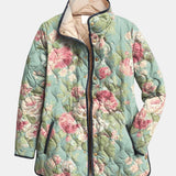 Carys | Retro Floral Patterned Quilted Jacket