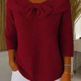 Tivella | Jumper with Bow and Round Neckline