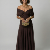 JANET | OFF-SHOULDER FLOW MIDI DRESS