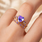 Shimmering Golden Heart Ring