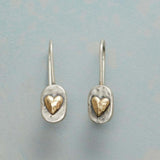 Retro Gold Inlaid Heart-Shaped Earrings