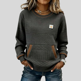 Deborah | Textured Crew Neck Sweatshirt