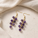 Clustered Grape-Inspired Drop Earrings