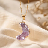 Lunar Crescent Pendant Necklace