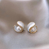 Chic White Opal Earrings