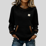 Deborah | Textured Crew Neck Sweatshirt