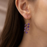 Clustered Grape-Inspired Drop Earrings