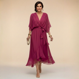 HELEN | ELEGANT V-NECK MIDI DRESS