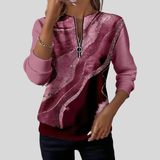 Felicia | Artful Zip-Neck Top