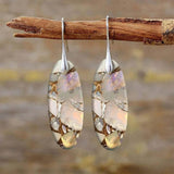Retro Oval Stone Earrings