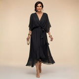 HELEN | ELEGANT V-NECK MIDI DRESS