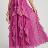 AUDREY | HIGH NECK RUFFLE MAXI DRESS