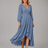 LORRAINE | ELEGANT V-NECK MAXI DRESS