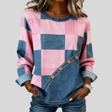 Pamela | Buttoned Patchwork Top