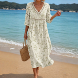 Beach Dress with Botanical Print
