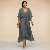 HELEN | ELEGANT V-NECK MIDI DRESS