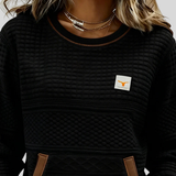 Deborah | Textured Crew Neck Sweatshirt