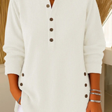 Button Henley Tunic for Women