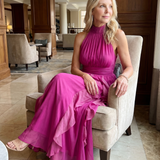 AUDREY | HIGH NECK RUFFLE MAXI DRESS