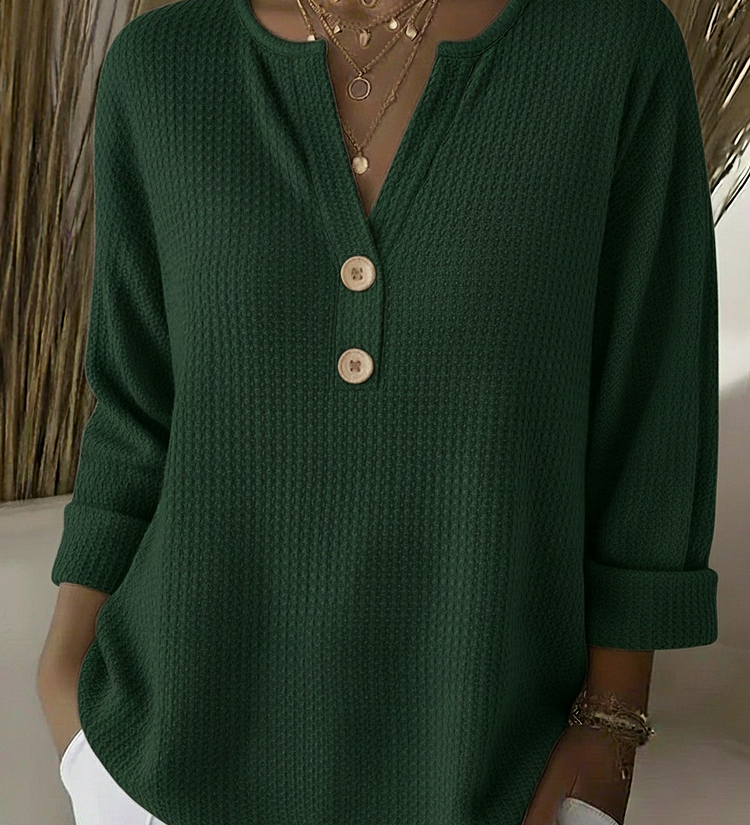 Henley Button Top for Women