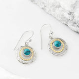 Turquoise and Gold Bohemian Saturn Earrings