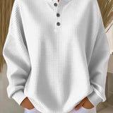 Mirabel | Cosy Waffle Henley Sweatshirt