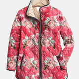 Freya | Charming Pink Floral Print Quilted Jacket