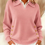 Vynette | V Neck Jumper with Collar