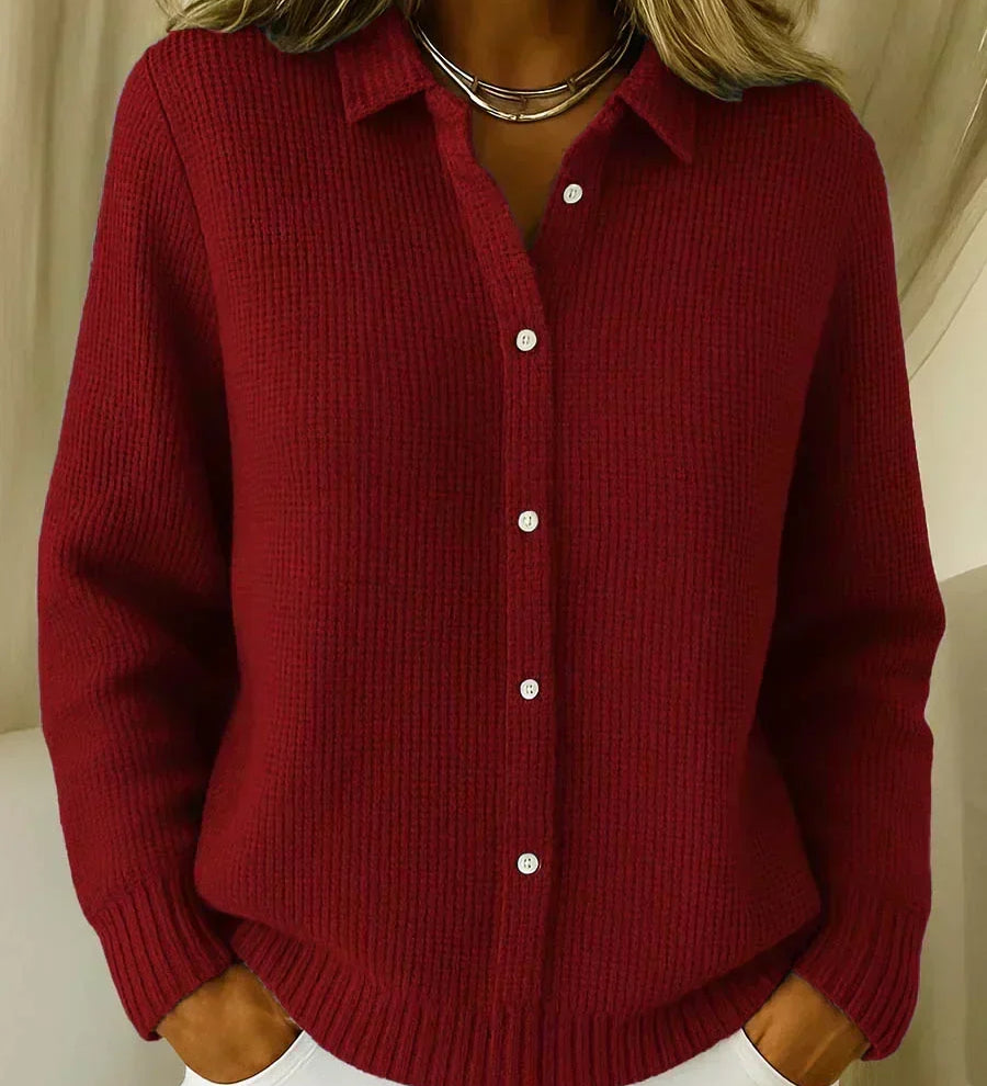 Arabella | Textured Knit Button Up Cardigan