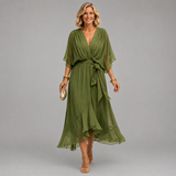 HELEN | ELEGANT V-NECK MIDI DRESS
