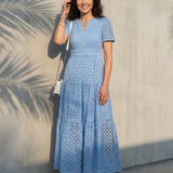 AUDREY | TIERED V-NECK MIDI DRESS