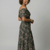 JANET | OFF-SHOULDER FLOW MIDI DRESS