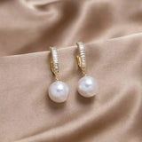 Chic Pearl and Zirconia Drop Earrings