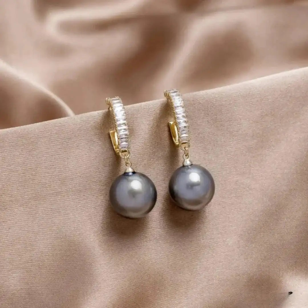 Chic Pearl and Zirconia Drop Earrings