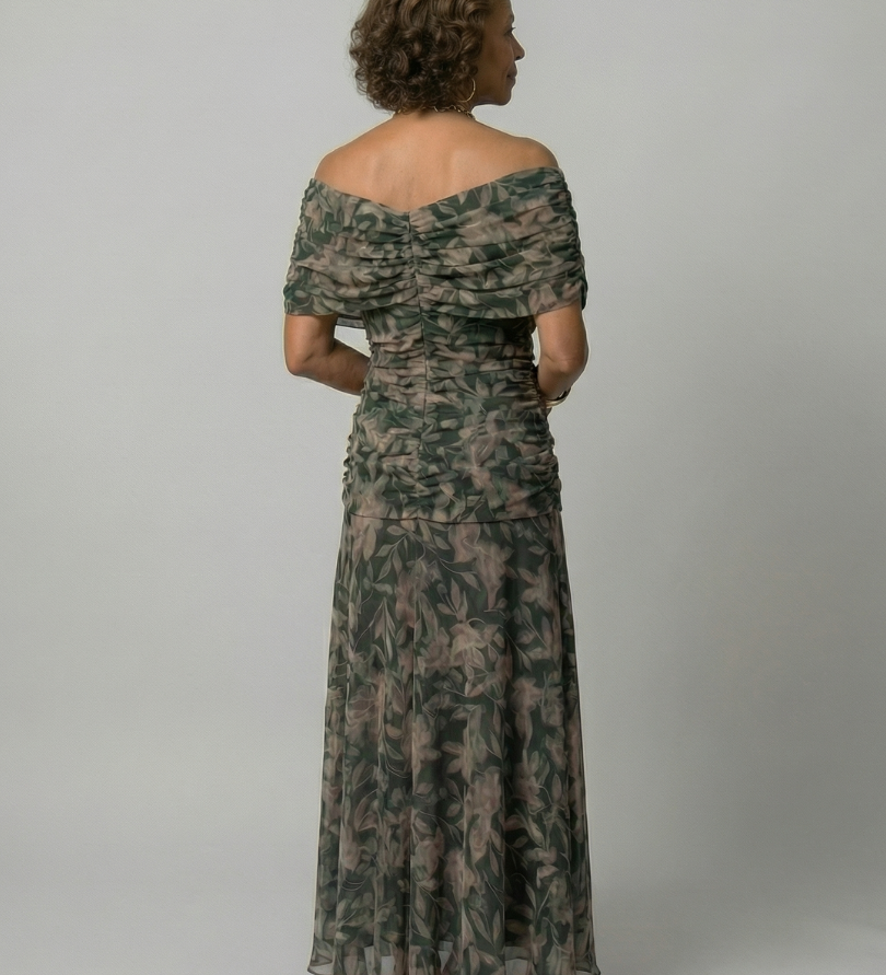 JANET | OFF-SHOULDER FLOW MIDI DRESS
