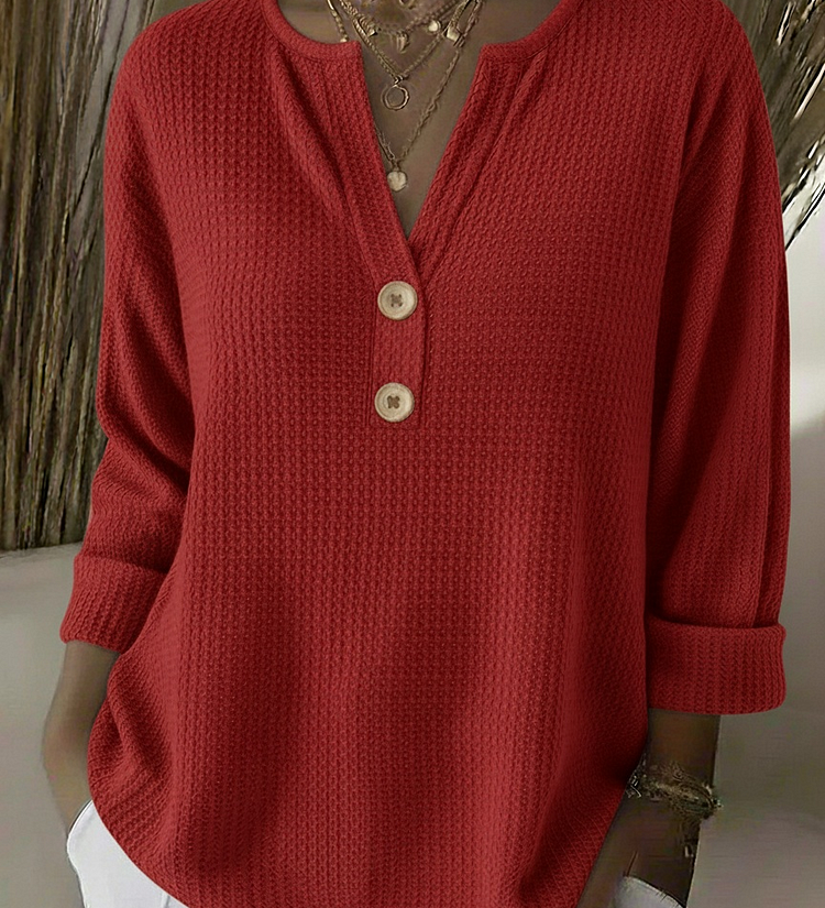 Lucinda | Henley Button Top