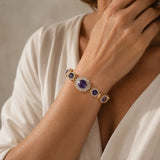 Gold Bracelet with Amethyst Charm
