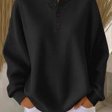 Mirabel | Cosy Waffle Henley Sweatshirt