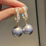 Chic Pearl and Zirconia Drop Earrings