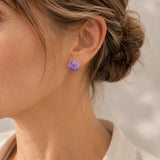 Amethyst Abstract Crystal Stud Earrings