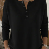 Helena | Henley Button Up Knit Jumper