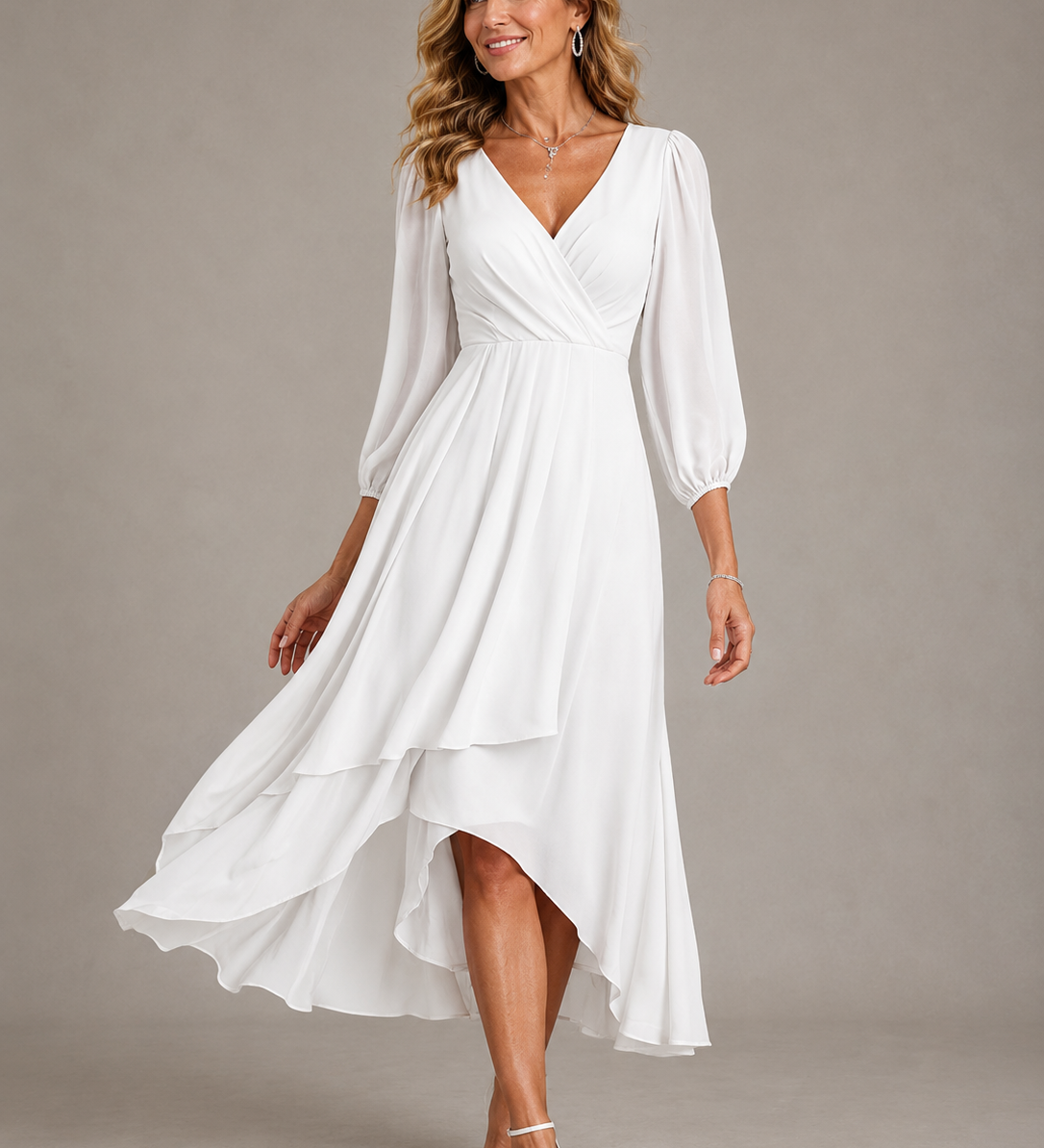 LORRAINE | ELEGANT V-NECK MAXI DRESS