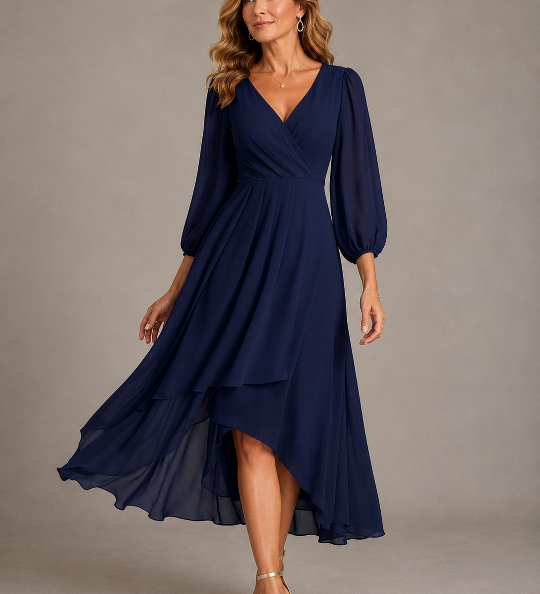 LORRAINE | ELEGANT V-NECK MAXI DRESS