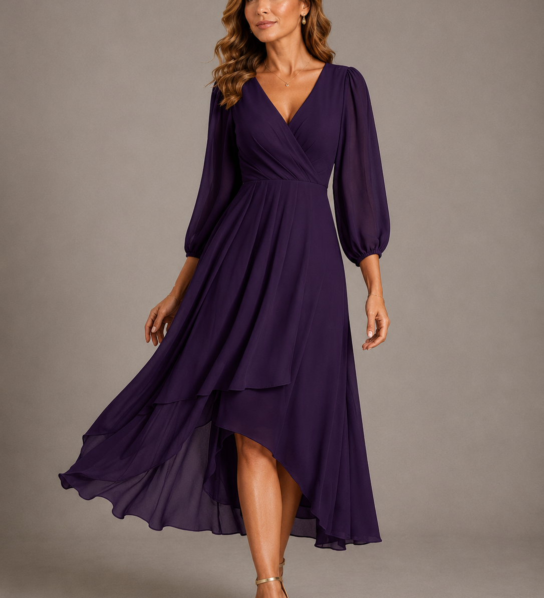 LORRAINE | ELEGANT V-NECK MAXI DRESS